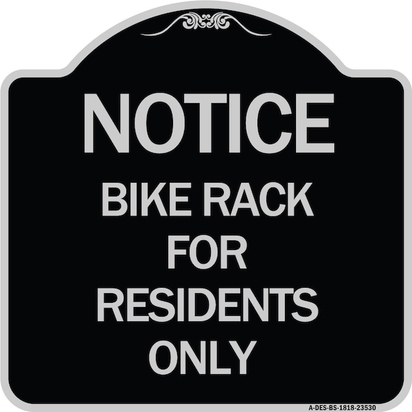 Signmission Bike Rack for Residents Heavy-Gauge Aluminum Architectural Sign, 18" x 18", BS-1818-23530 A-DES-BS-1818-23530 - main